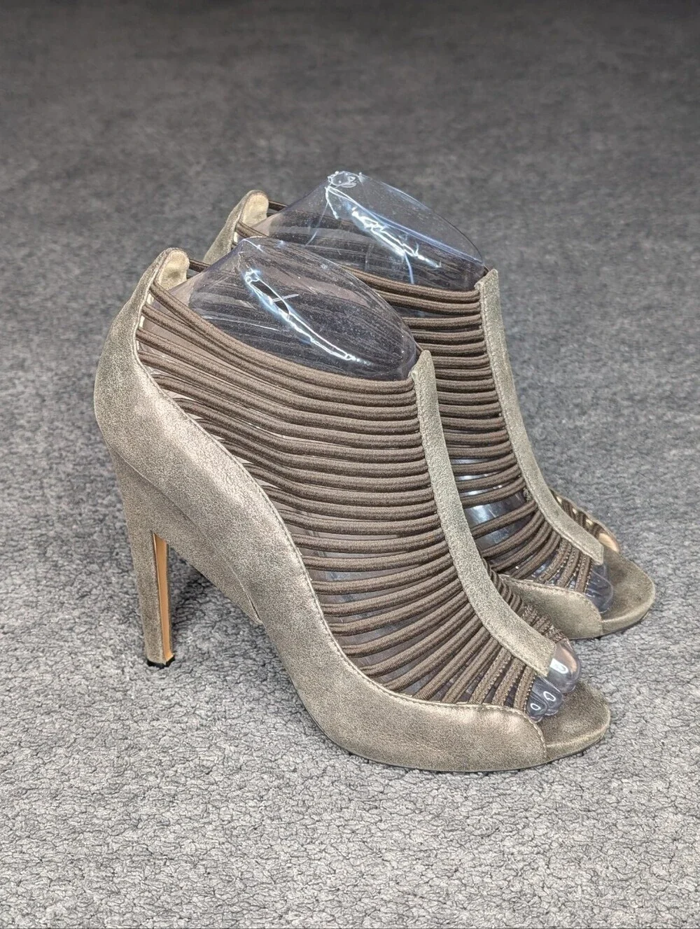 Nicholas Kirkwood Peep Toe Cage Pumps Bronze Women's 7.5